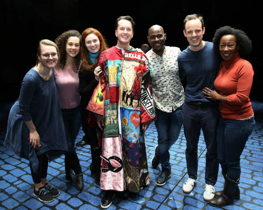 Matt Wall with several members of the My Fair Lady cast. Photo by Walter McBride.