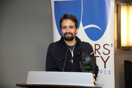 Lin-Manuel Miranda receiving the award